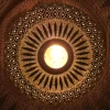 Moroccan Brass Saucer Pendant Light, Hand Pierced Bowl Lamp, Boho Shadow Pattern Ceiling Light