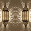 6 (1) Two Handmade Moroccan Brass Wall Sconces with Finial – Unlacquered Brass