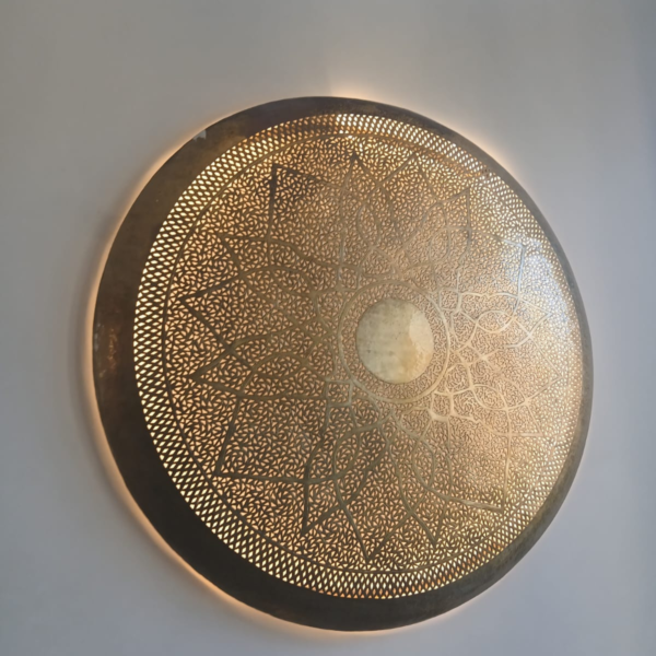 Luxury Handmade Moroccan Brass Ceiling Light, Vintage Flush Mount Wall or Ceiling Sconce