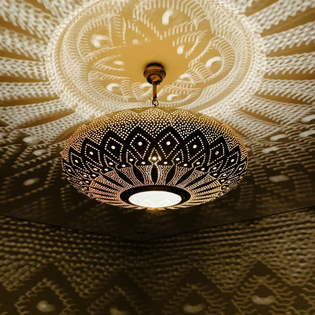 Handmade Brass Pendant Light - boho Ceiling Light, Moorish Home Decor