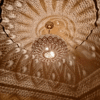 Moroccan Brass Saucer Pendant Light, Hand Pierced Bowl Lamp, Boho Shadow Pattern Ceiling Light