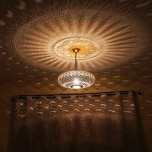 Brass Flush Mount Light – Luxury Handmade Moroccan Ceiling Light, Vintage Wall or Ceiling Sconce