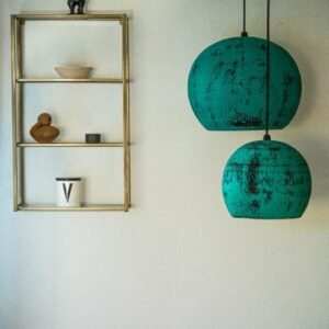 Green Patina Pendant Light – Handmade Copper, Moroccan Farmhouse Lighting