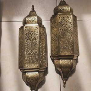 Artisan Brass Wall Sconce for Warm Bedroom Lighting | Hand-Carved Moroccan Filigree Lamp