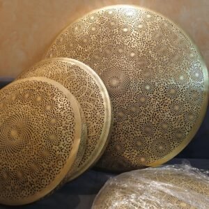 il_fullxfull.8172143576_382l.jpg Flush Mount Wall Sconce for Bedroom & Hallway | Handmade Moroccan Brass Light Fixture