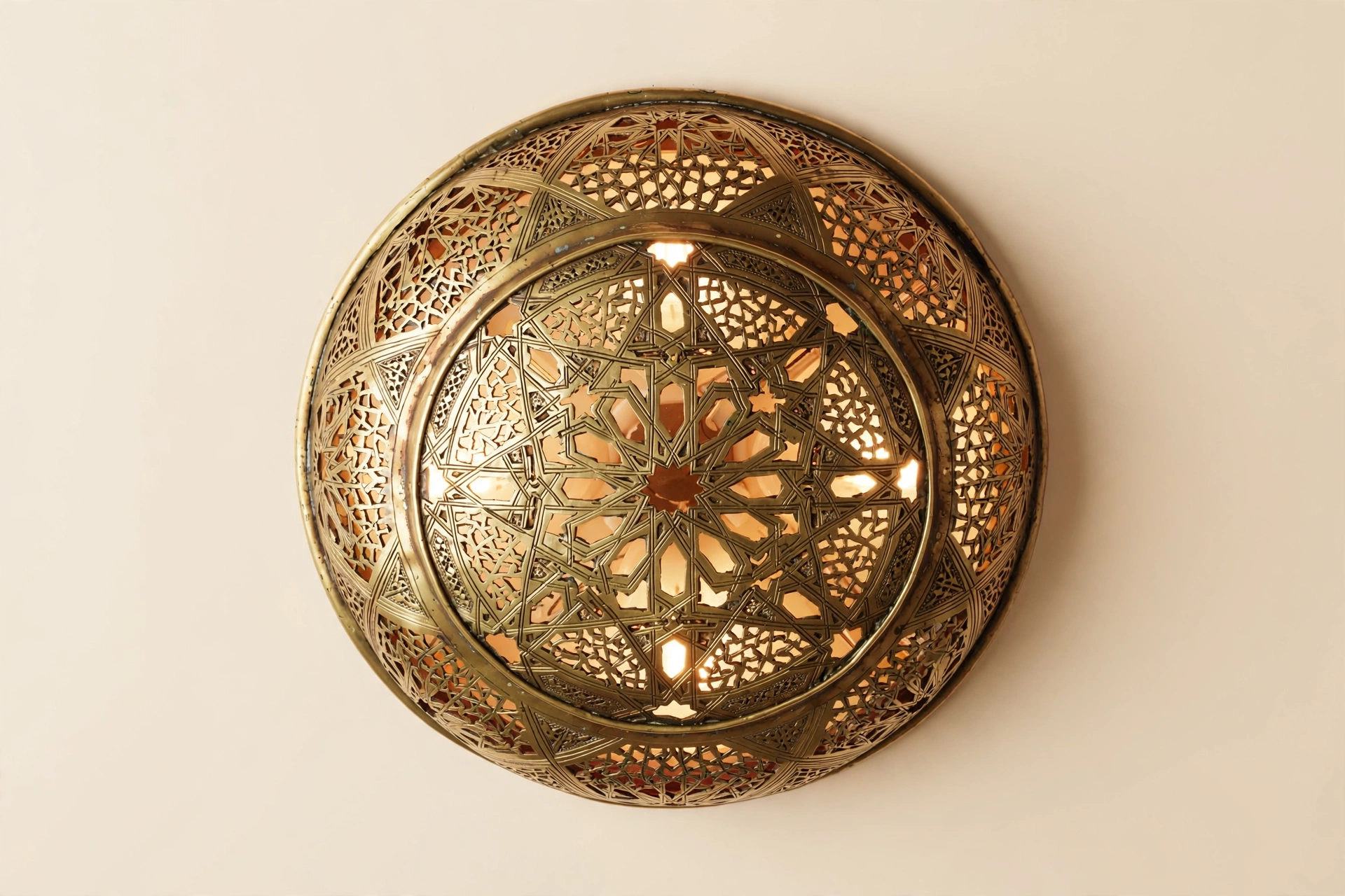 media-generation-placeholder-flush-mount-lights-0-2f0cfcc2-aeef-47bd-93ad-9fccd87f46ab Flush Mount Wall Sconce for Bedroom & Hallway | Handmade Moroccan Brass Light Fixture