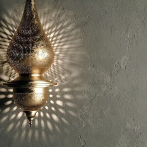 Moroccan Brass Teardrop Pendant Light – Handmade Ceiling Light for Boho Kitchen Island & Entryway